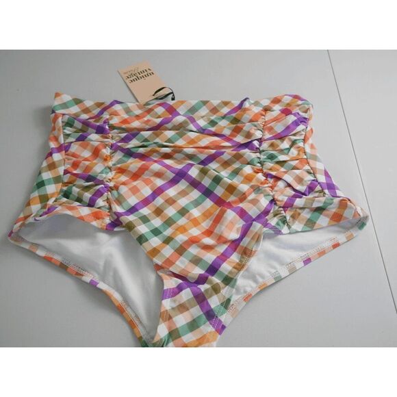 Unique vintage Pastel madras Gingham Monroe Swim Bottom 3X - Picture 2 of 6